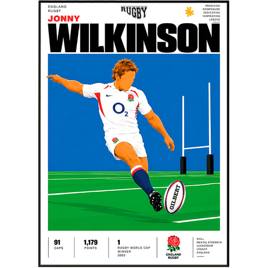 Jonny Wilkinson Rugby Poster – 2003 World Cup Drop Goal Art poster by 98 Types – view 2