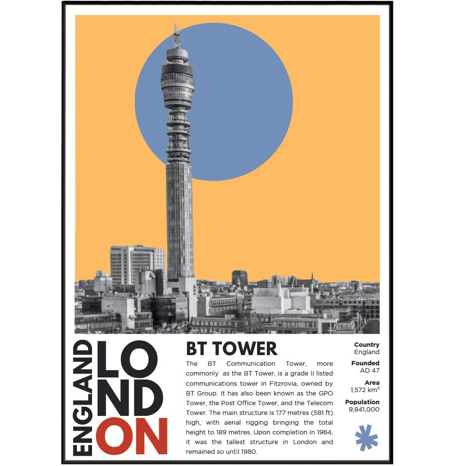 BT Tower London Illustration Posters - 98typesLondon Illustrations