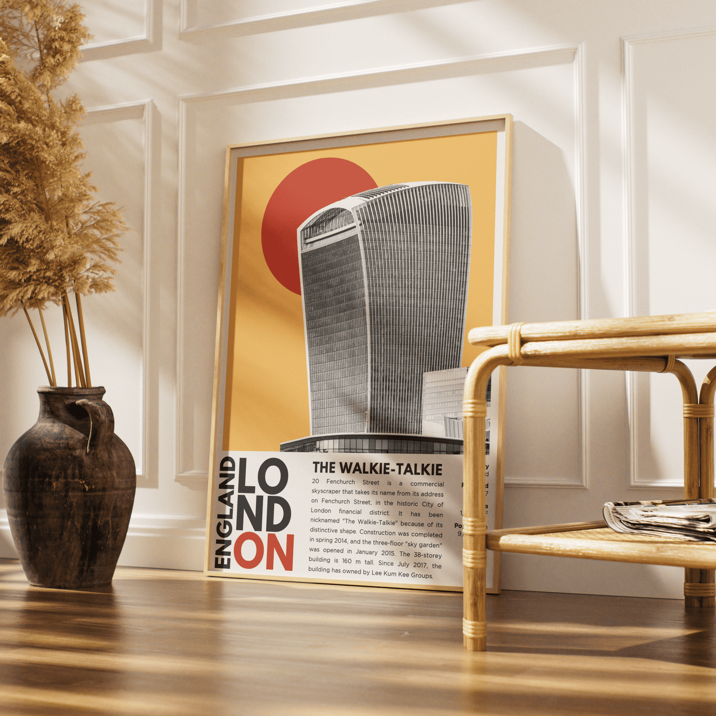 The Walkie-Talkie illustration poster — Rafael Viñoly 20 Fenchurch Street City Skygarden London wall art print UK
