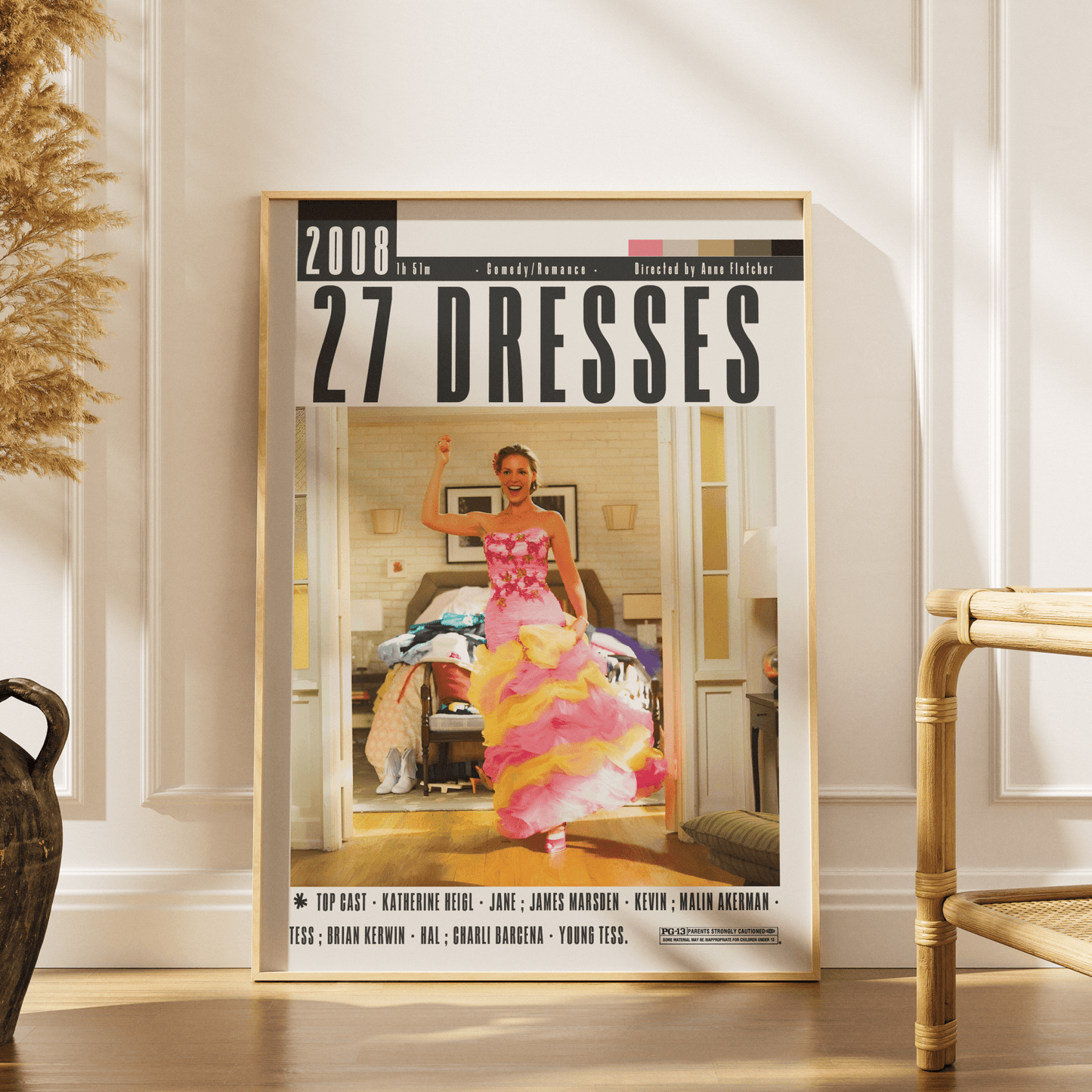 27 Dresses (2008) Movie Poster - 98 Types StudioModern Minimal Movies