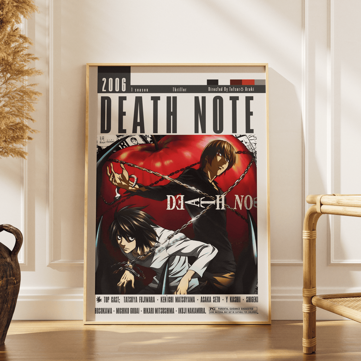 Death Note anime poster print UK — Light Yagami Ryuk psychological thriller wall art 260gsm Camden Market