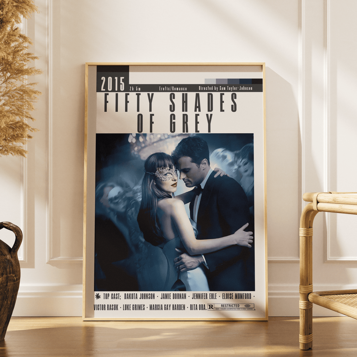 Fifty Shades of Grey 2015 film poster β Anastasia Christian Grey Dakota Johnson Jamie Dornan wall art print UK