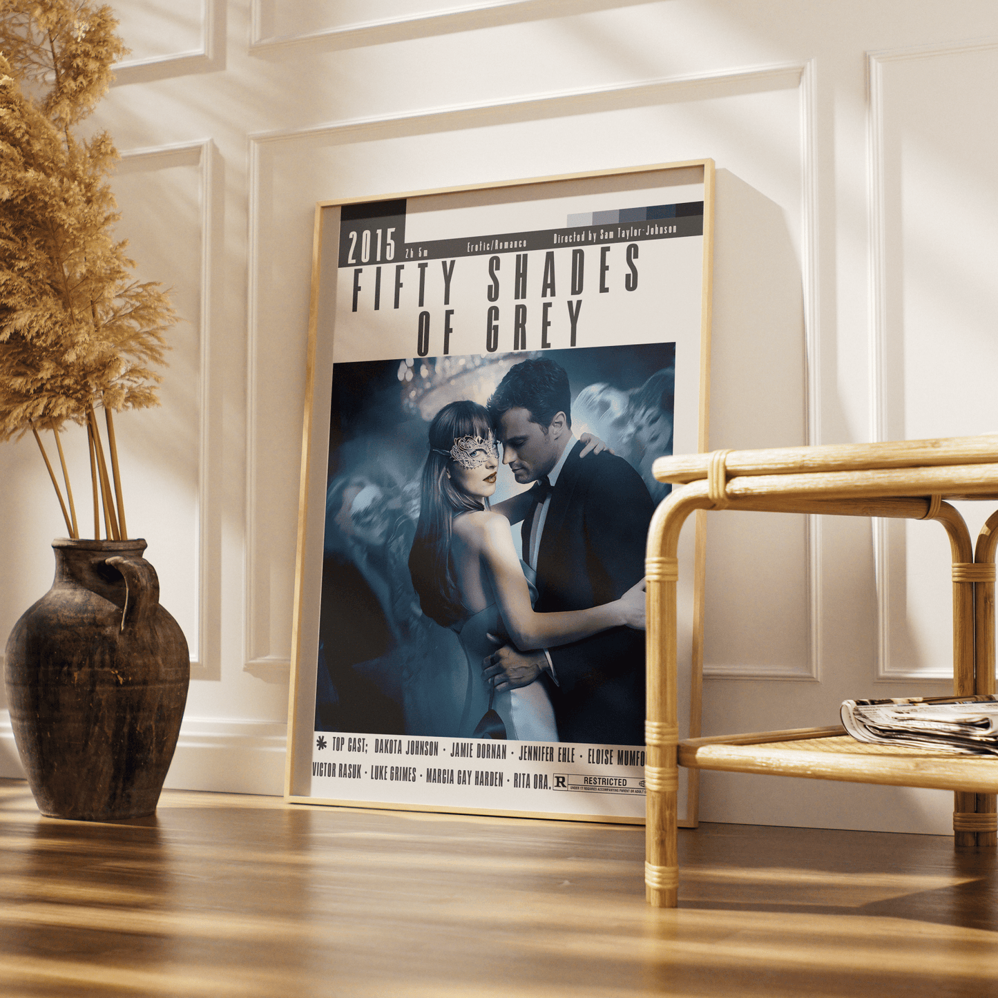 Fifty Shades of Grey 2015 film poster — Anastasia Christian Grey Dakota Johnson Jamie Dornan wall art print UK
