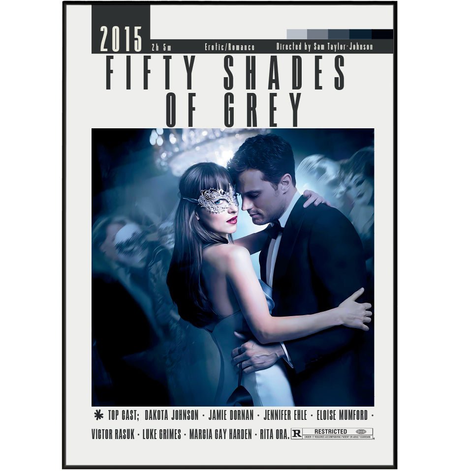 Fifty Shades of Grey 2015 film poster β Anastasia Christian Grey Dakota Johnson Jamie Dornan wall art print UK