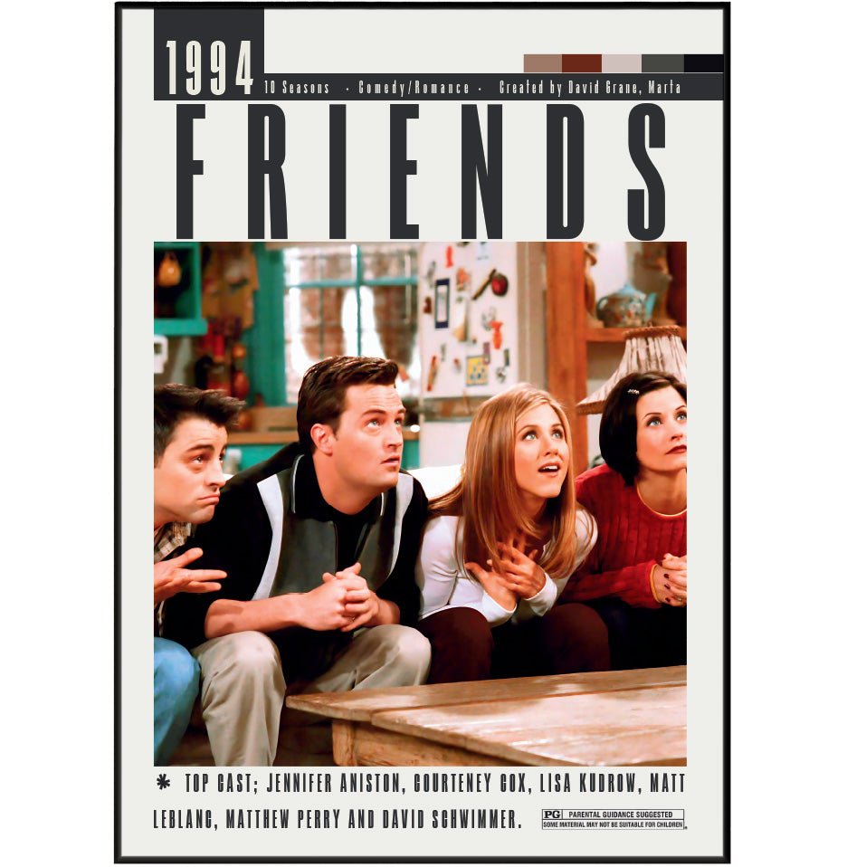 Friends 1994-2004 TV show poster — minimalist wall art print UK