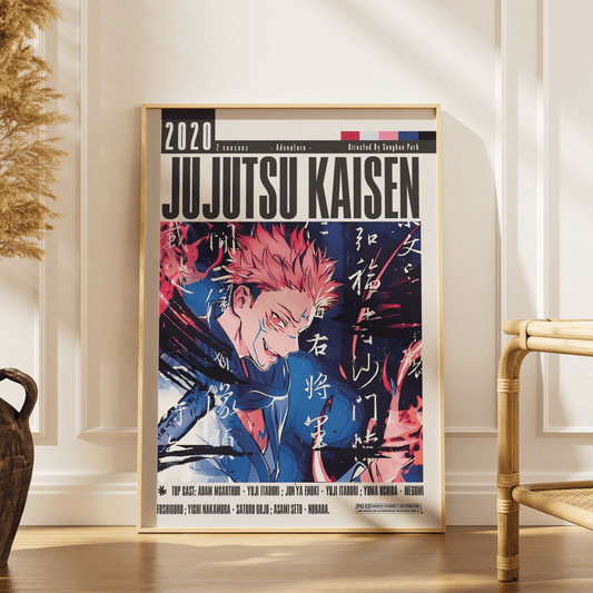 Jujutsu Kaisen 2020 anime poster — Yuji Itadori cursed spirit MAPPA wall art print UK