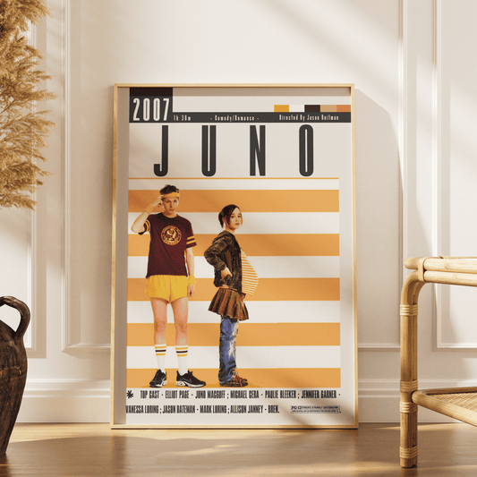 Juno 2007 comedy film poster — Ellen Page Juno MacGuff indie comedy wall art print UK