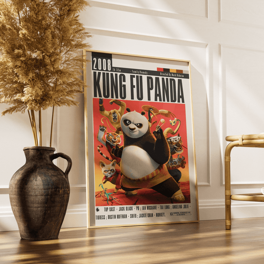 Kung Fu Panda 2008 animated film poster — Po Dragon Warrior DreamWorks animated comedy wall art print UK