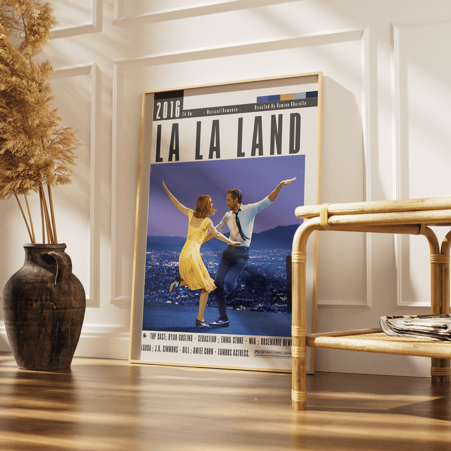 La La Land 2016 romantic film poster — Mia Sebastian minimalist wall art print UK Valentine gift