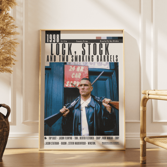 Lock Stock and Two Smoking Barrels 1998 film poster — Guy Ritchie British crime comedy wall art print UK