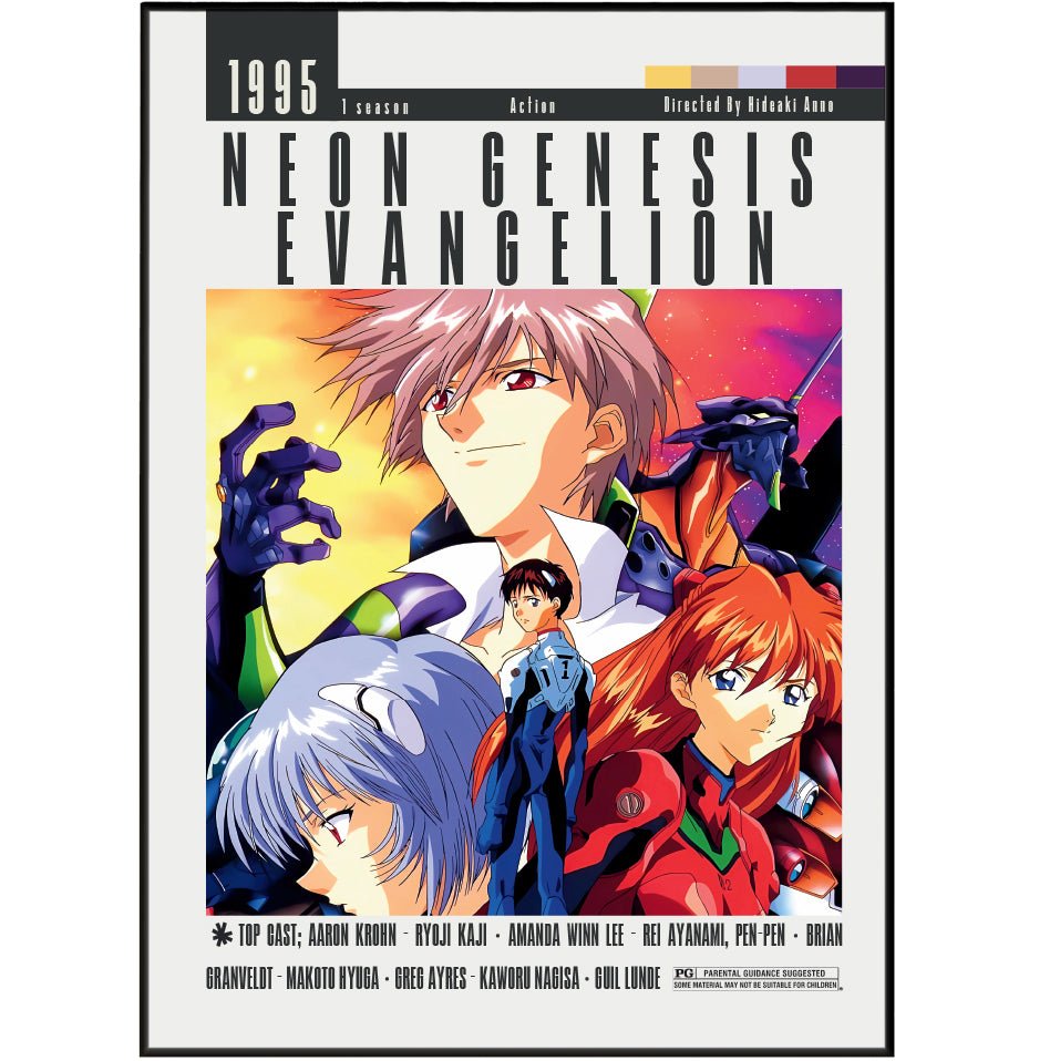 Neon Genesis Evangelion (1995) Anime Poster Rei Shinji Mecha