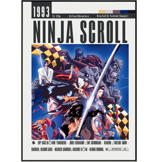 Ninja Scroll (1993) Anime Poster - 98 Types StudioModern Minimal Movies
