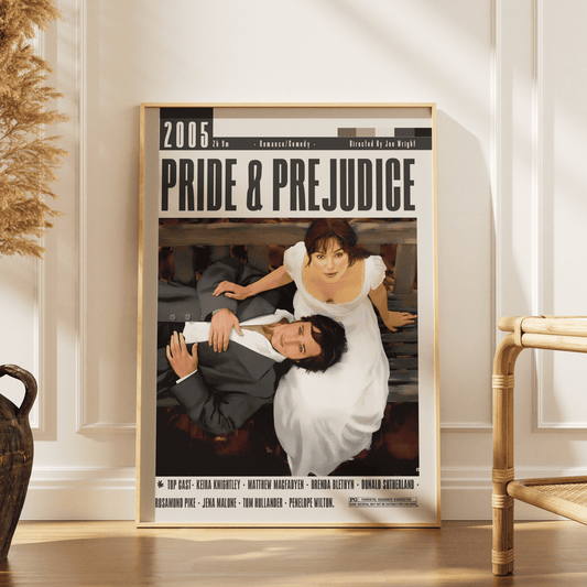 Pride and Prejudice 2005 film poster — Keira Knightley Matthew Macfadyen Darcy Bennet wall art print UK