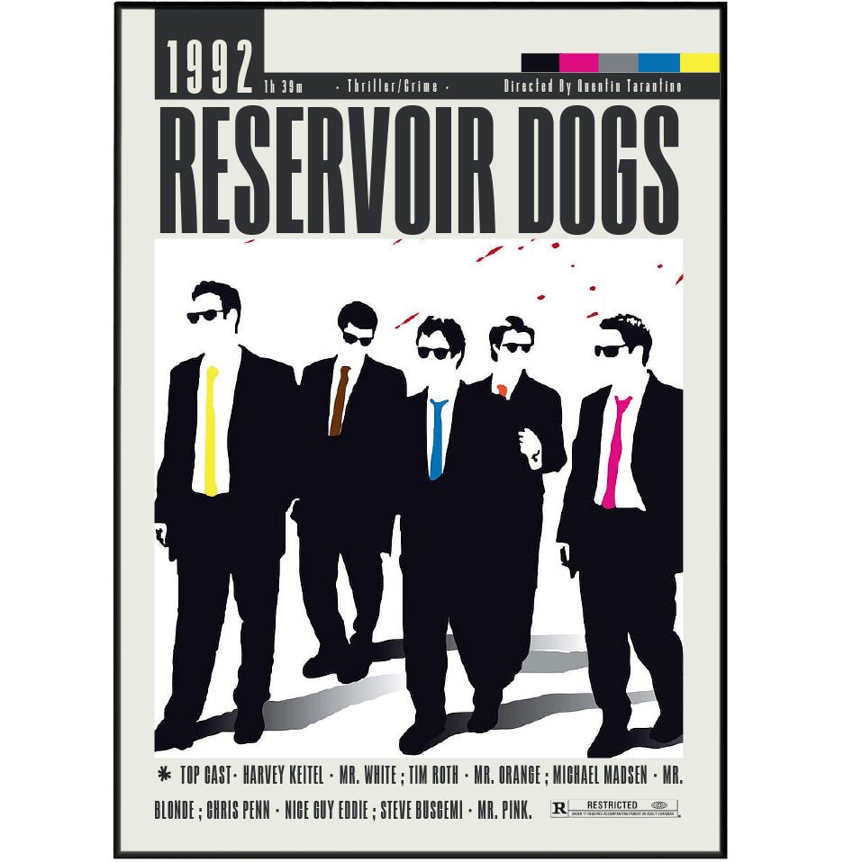 Reservoir Dogs 1992 minimalist movie poster print – 98types