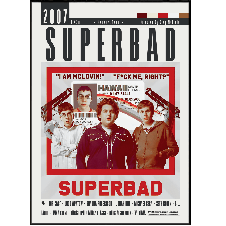 Superbad (2007) Comedy Film Poster poster by 98 Types – view 5