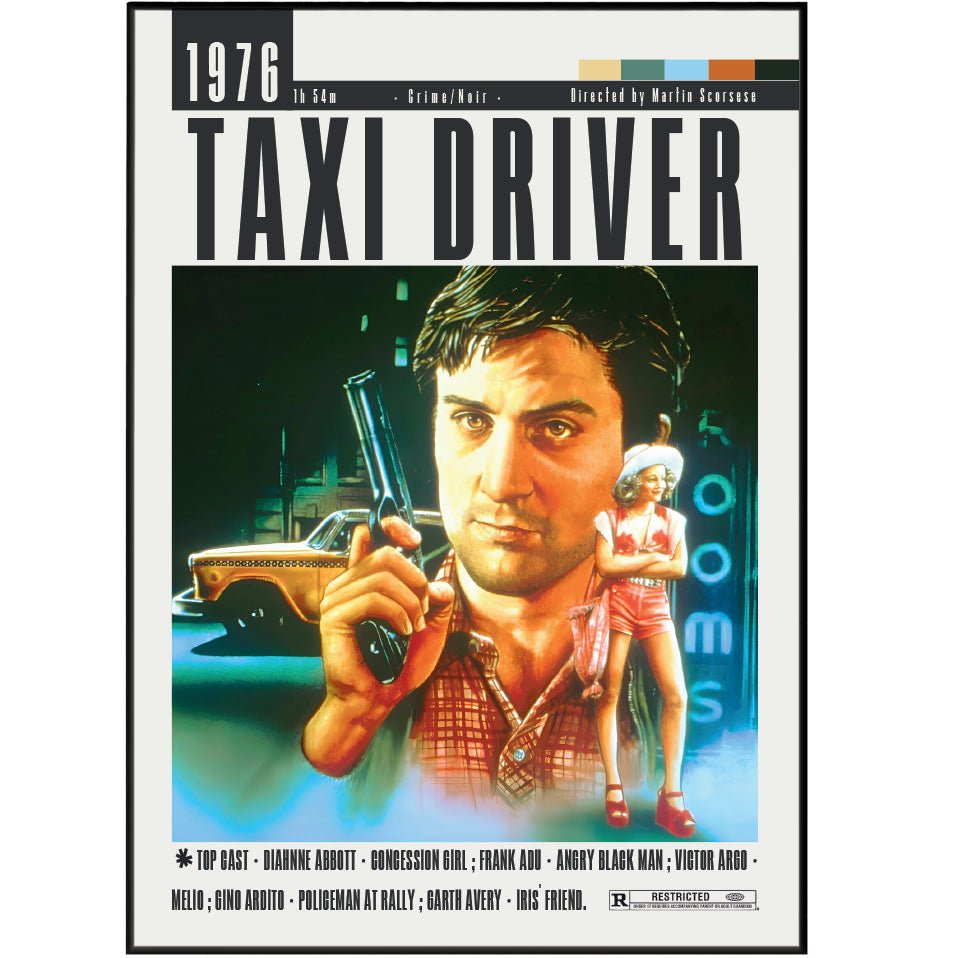 Taxi Driver (1976) Movie Poster - 98 Types StudioModern Minimal Movies