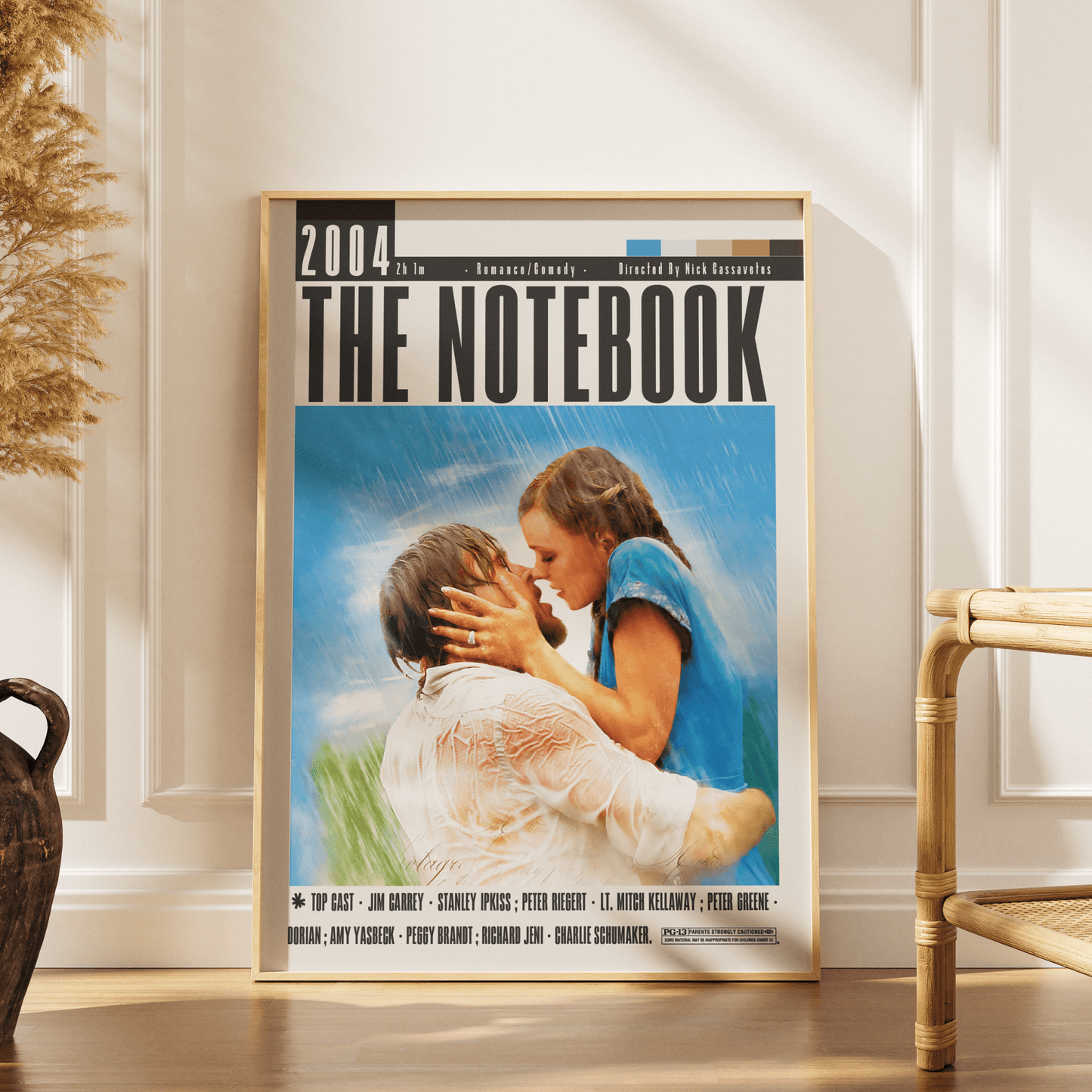 The Notebook 2004 romantic film poster — Noah Allie Ryan Gosling Rachel McAdams minimalist wall art print UK