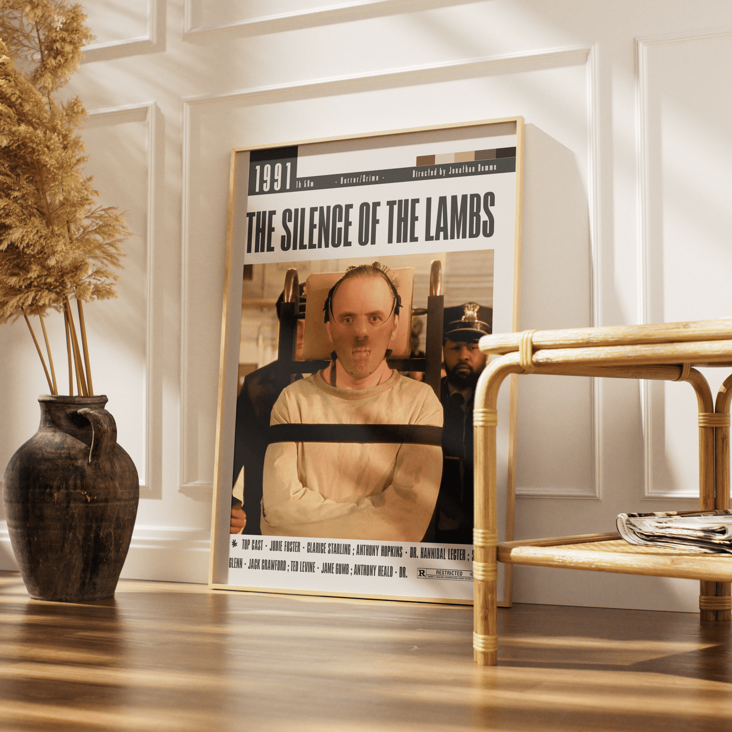 The Silence of the Lambs 1991 thriller poster — Anthony Hopkins Hannibal Lecter Clarice Starling wall art print UK