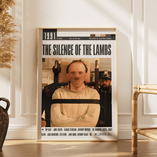 The Silence of the Lambs 1991 thriller poster — Anthony Hopkins Hannibal Lecter Clarice Starling wall art print UK