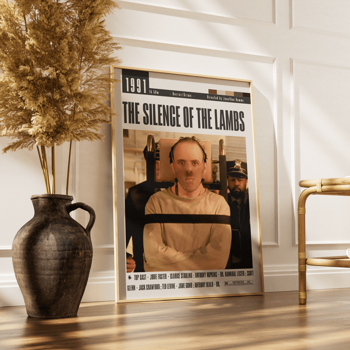 The Silence of the Lambs 1991 thriller poster — Anthony Hopkins Hannibal Lecter Clarice Starling wall art print UK