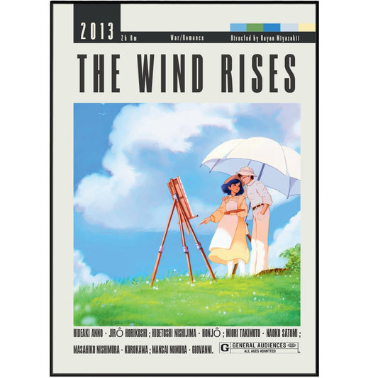 The Wind Rises (2013) Studio Ghibli Movie Poster - 98 Types StudioModern Minimal Movies