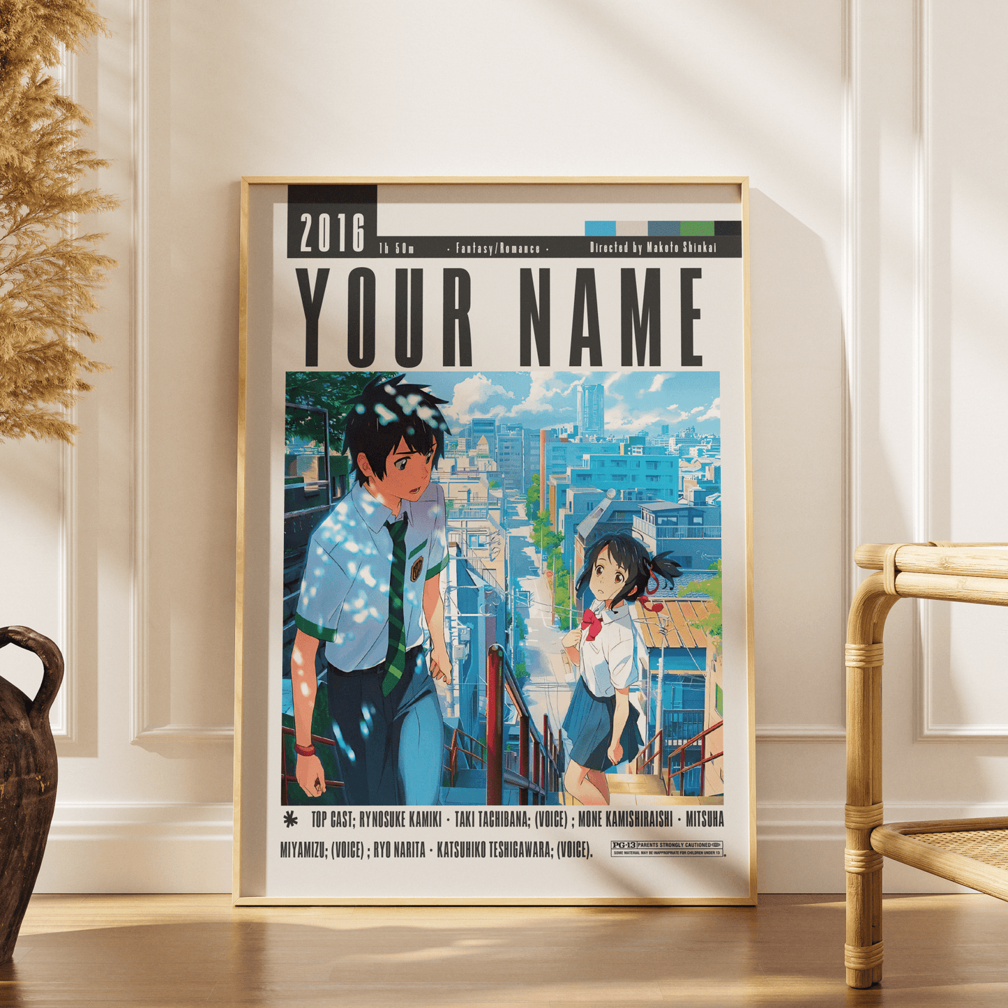 Your Name 2016 anime film poster — Makoto Shinkai Mitsuha Taki body swap romance wall art print UK