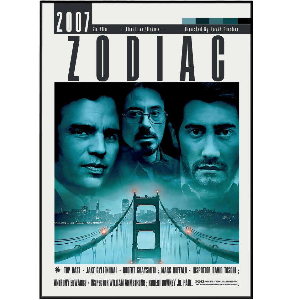 Zodiac (2007) Movie Poster - 98 Types StudioModern Minimal Movies