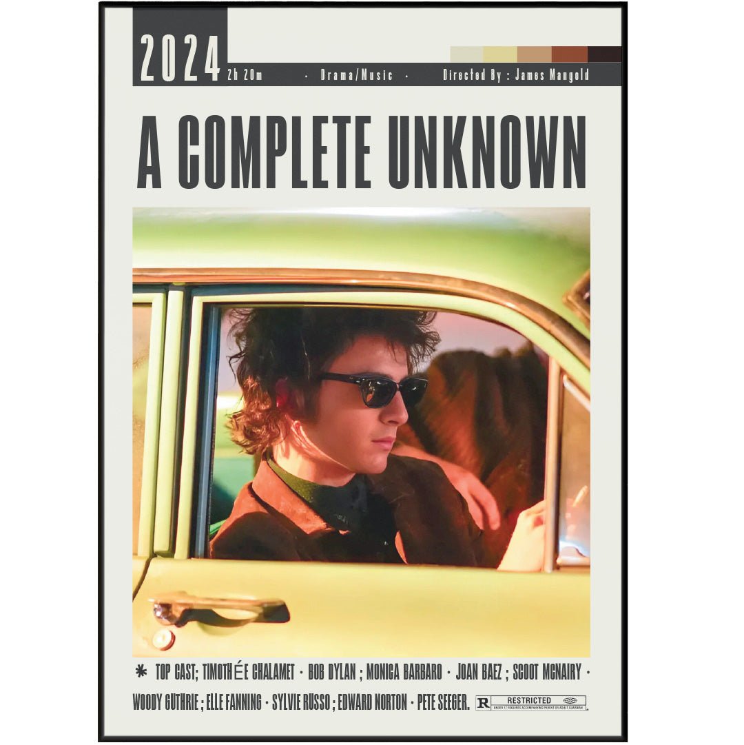 A Complete Unknown 2024 minimalist movie poster print – 98types
