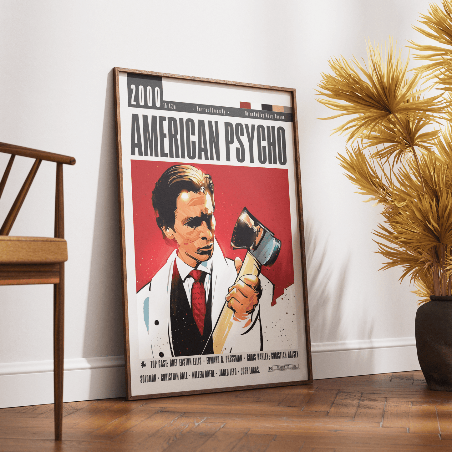American Psycho 2000 horror film poster — Mary Harron Christian Bale Patrick Bateman business card wall art print UK