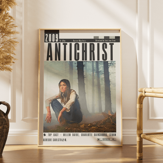 Antichrist 2009 horror film poster — Lars von Trier Willem Dafoe Charlotte Gainsbourg woods wall art print UK