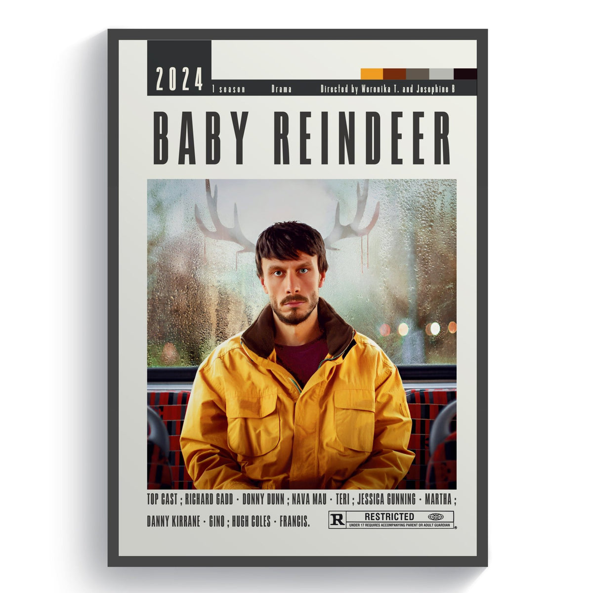 Baby Reindeer 2024 Netflix TV series poster β Richard Gadd stalking drama wall art print UK