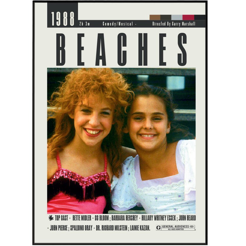 Beaches 1988 minimalist movie poster print – 98types