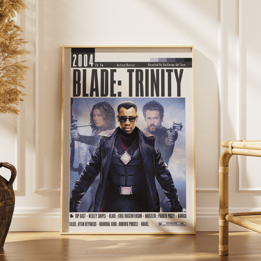 Blade Trinity 2004 horror action film poster — Wesley Snipes Ryan Reynolds Dracula vampire wall art print UK