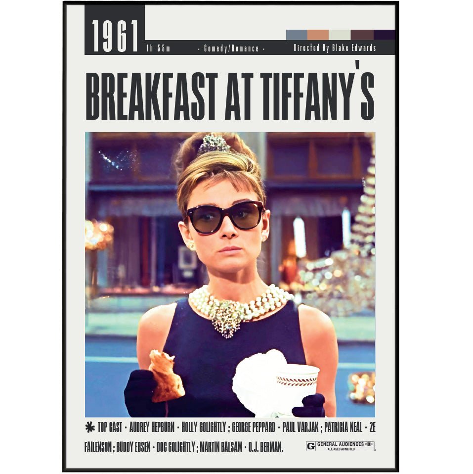 Breakfast at Tiffany's Poster | Blake Edwards Movies - 98typesModern Minimal Movies