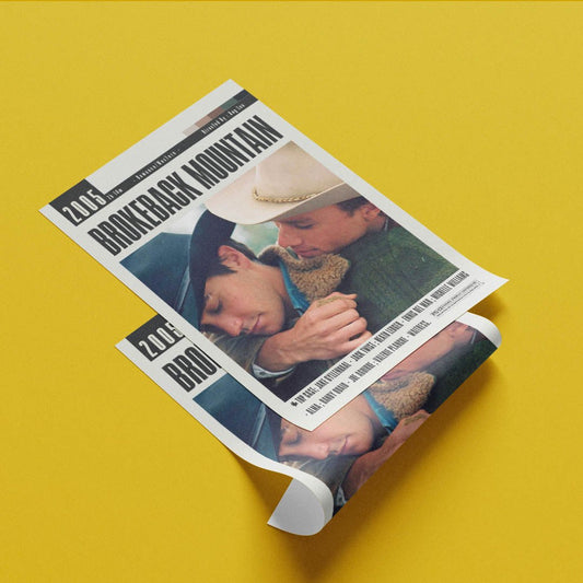 Brokeback Mountain 2005 film poster — Ang Lee Heath Ledger Jake Gyllenhaal Ennis Jack Wyoming wall art print UK
- 98types