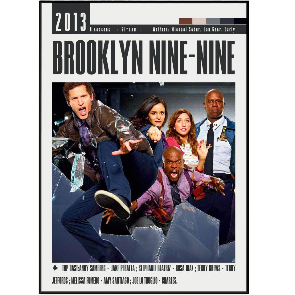 Brooklyn Nine - Nine Tv Serie Movie Poster - 98typesModern Minimal Movies
