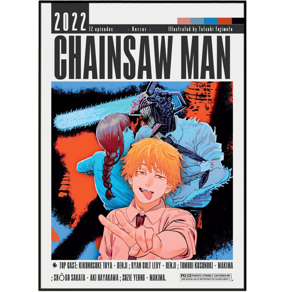 Chainsaw Man Movie Poster - 98typesModern Minimal Movies