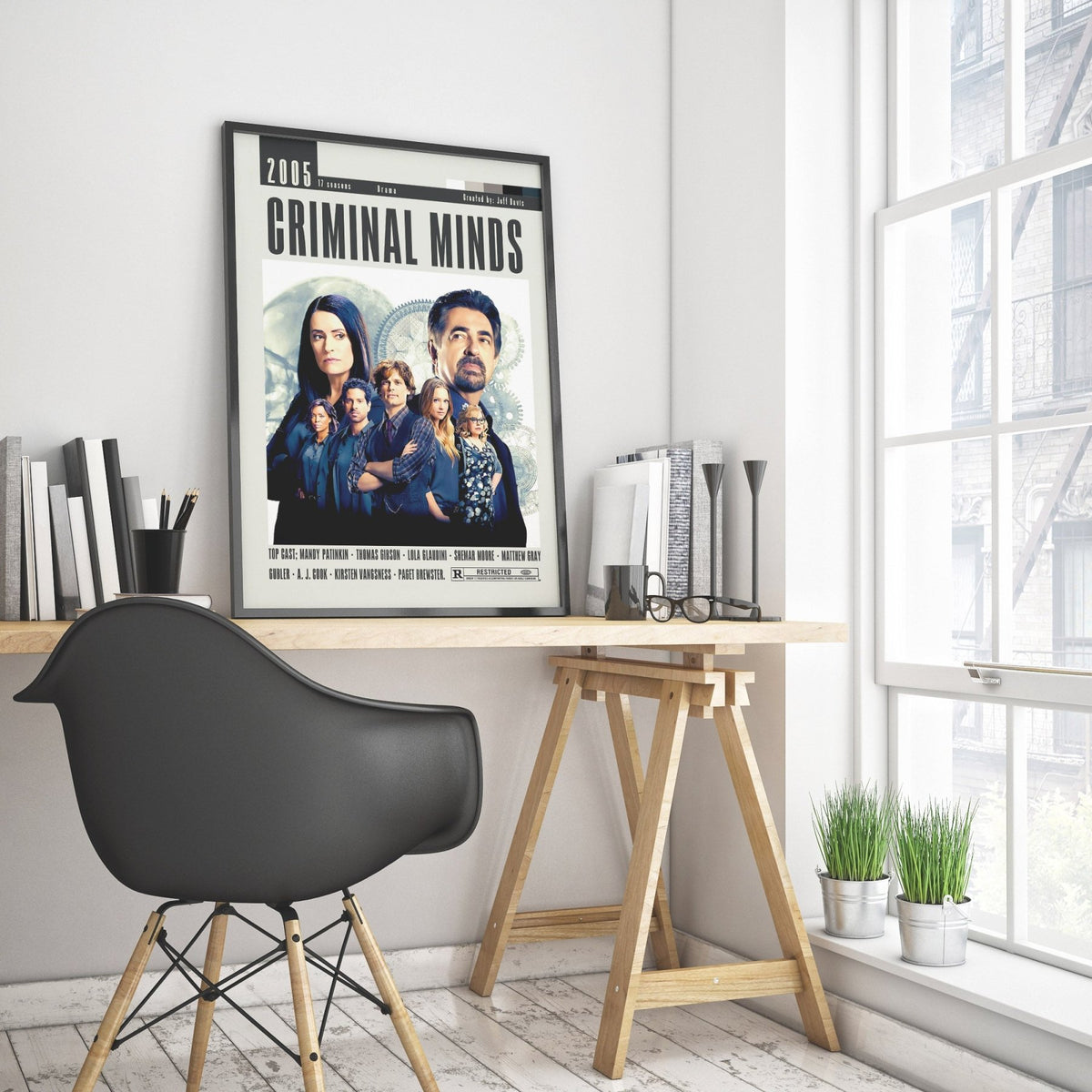 Criminal Minds CBS TV series poster — FBI BAU profiler minimalist wall art print UK