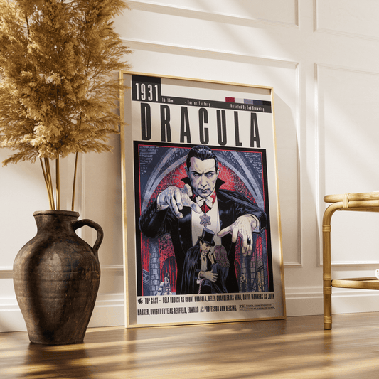 Dracula 1931 classic horror film poster — Tod Browning Bela Lugosi Count Dracula Universal wall art print UK