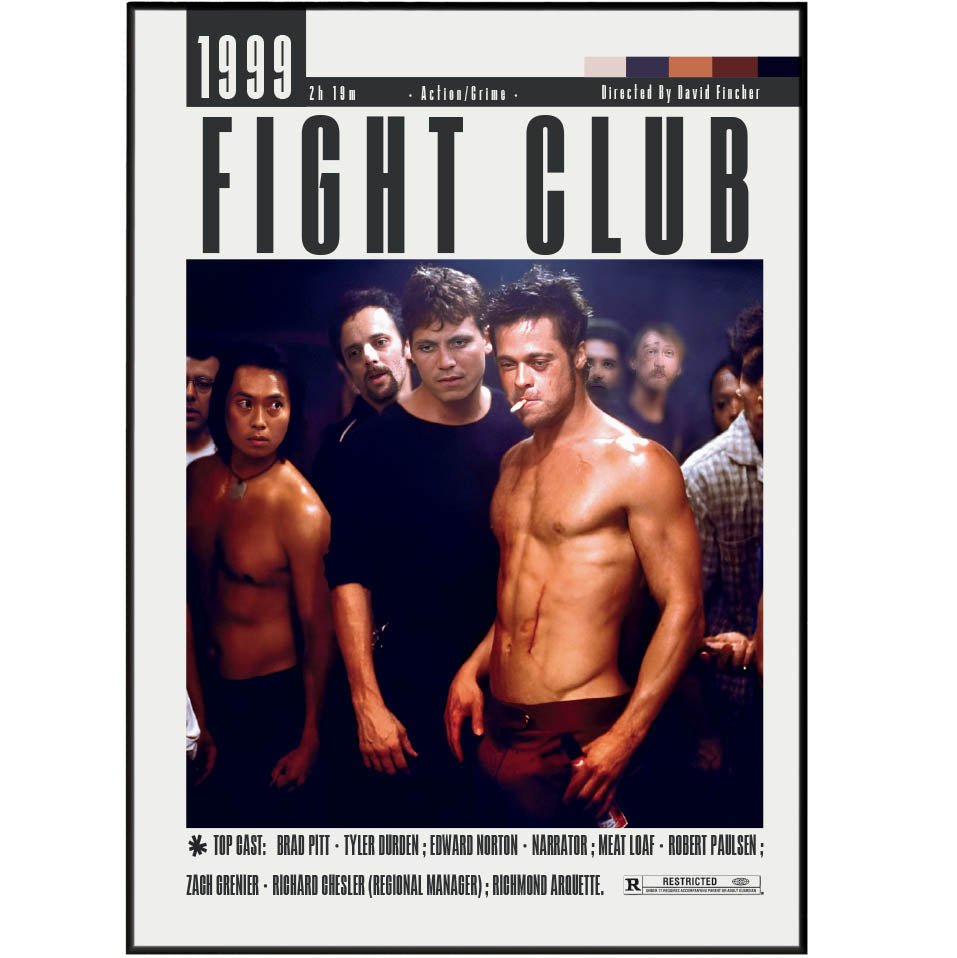 Fight Club Poster | David Fincher Movies - 98typesModern Minimal Movies