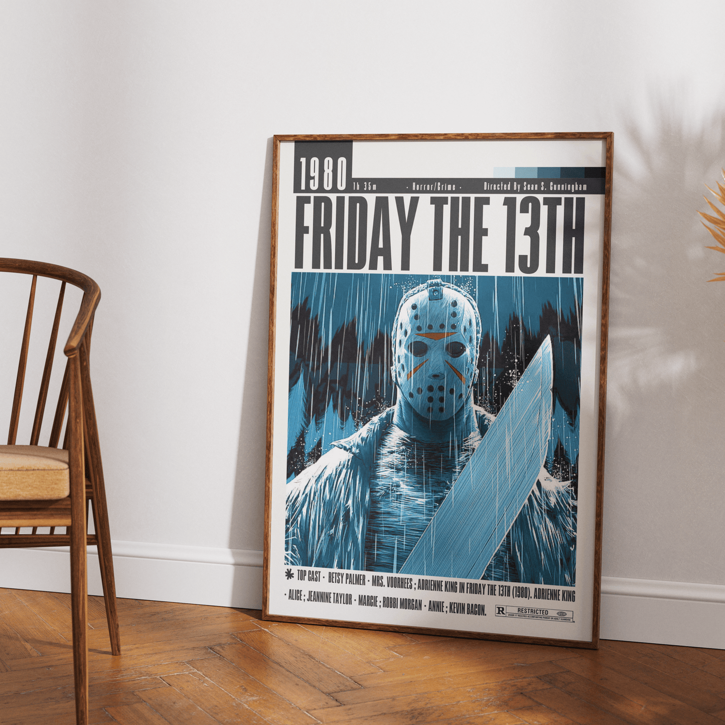 Friday the 13th 1980 horror film poster — Crystal Lake Jason Voorhees slasher wall art print UK