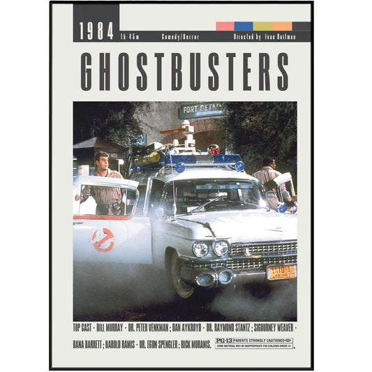 Ghostbusters 1984 comedy film poster — Bill Murray Dan Aykroyd Ivan Reitman ghost busting wall art print UK