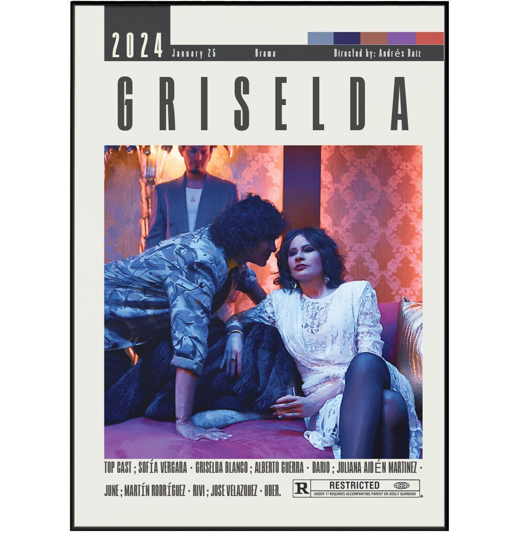 Griselda 2024 Netflix TV series poster — Sofia Vergara cocaine godmother wall art print UK