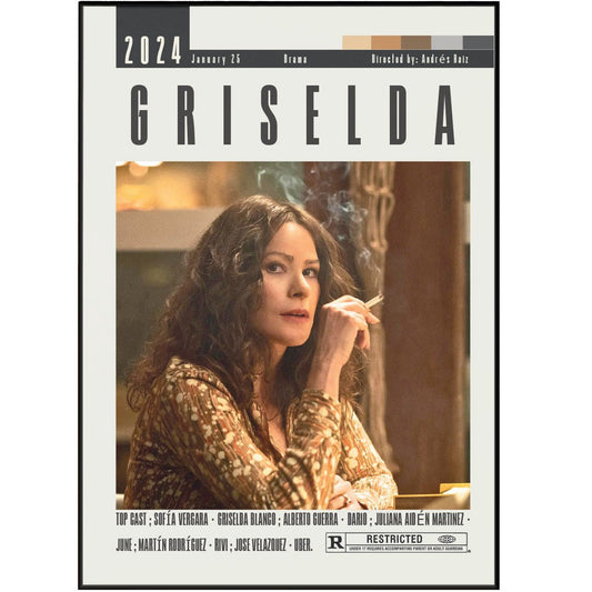 Griselda 2024 Netflix TV series poster — Sofia Vergara cocaine godmother wall art print UK