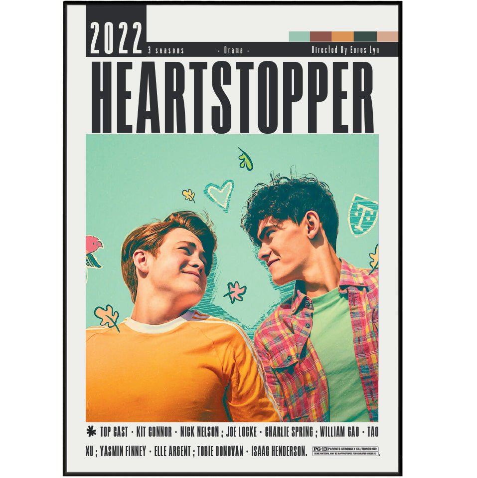 Heartstopper 2022 Netflix TV show poster — Charlie and Nick wall art print UK