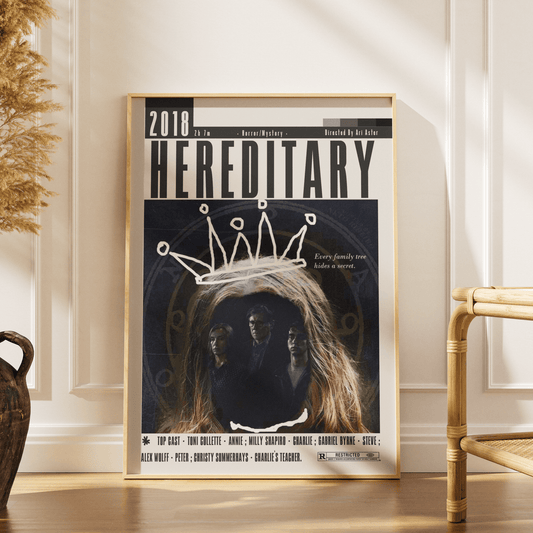 Hereditary 2018 horror film poster — Ari Aster Toni Collette Graham family grief supernatural wall art print UK