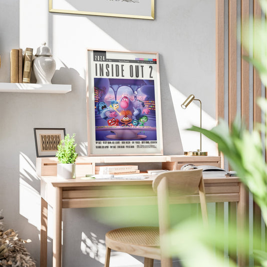 Inside Out 2 2024 Pixar animated film poster — Riley Anxiety Joy teen emotions wall art print UK
- 98types