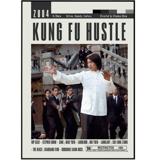 Kung Fu Hustle 2004 comedy film poster — Stephen Chow Axe Gang martial arts wall art print UK