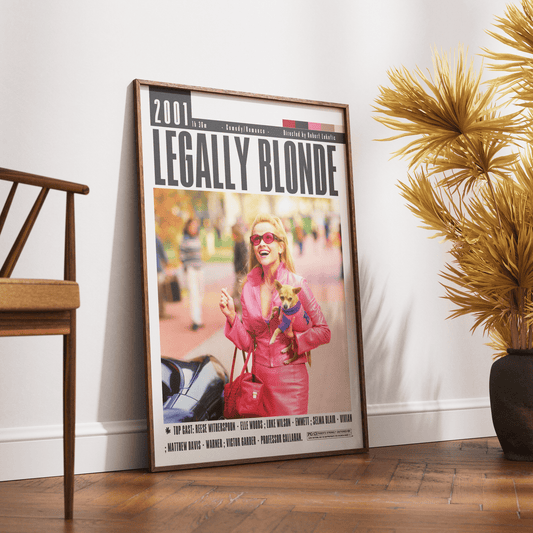 Legally Blonde 2001 film poster — Elle Woods Harvard minimalist wall art print UK