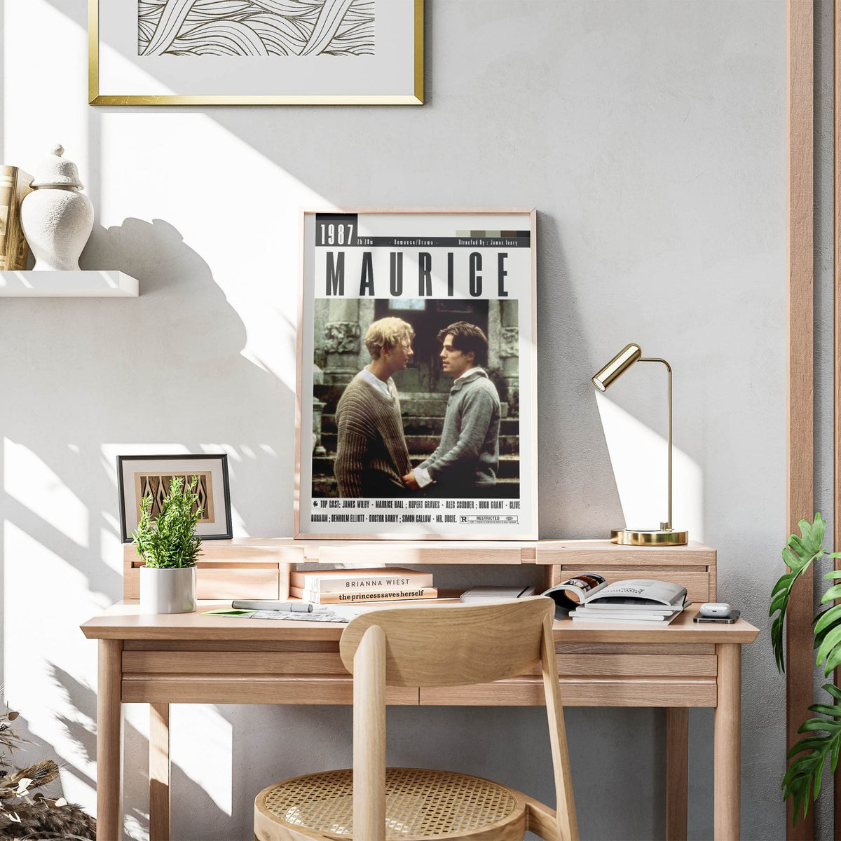Maurice 1987 LGBTQ+ British film poster — Hugh Grant James Wilby E.M. Forster Edwardian gay love wall art print UK
- 98types